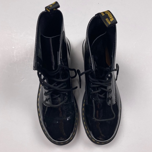 DR. MARTENS 1460 Womens Black Patent Leather Lace Up Boots - Picture 6 of 11